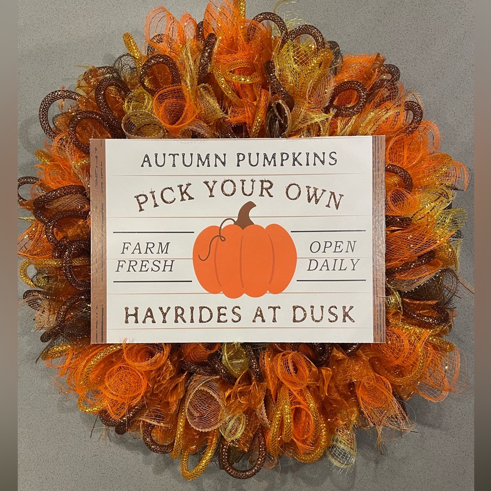 20” fall harvest Thanksgiving handmade wreath New